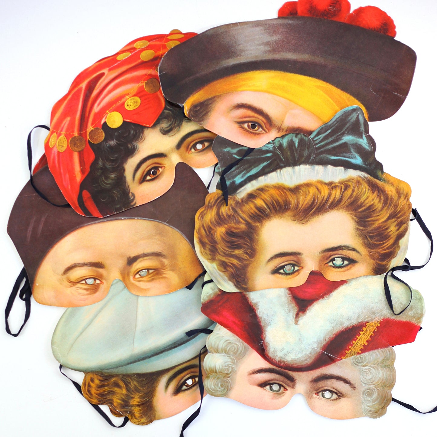 SOLD - Vintage Madame Tussaud's Victorian Replica Face Masks *FREE US Shipping*
