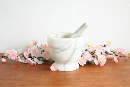 SOLD - Vintage Solid Marble Mortar and Pestle
