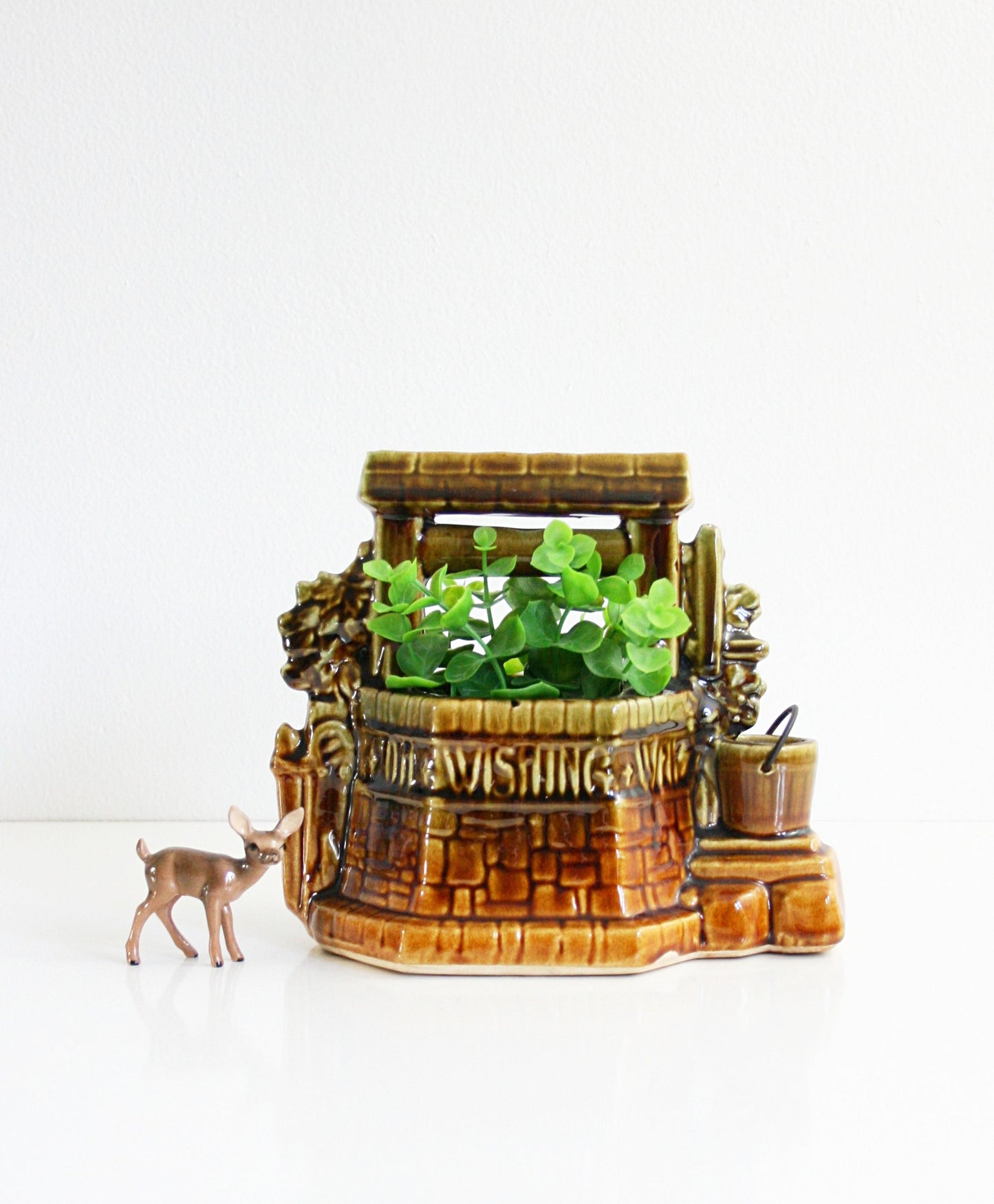 SOLD - Vintage McCoy Wishing Well Planter / Plant Pot
