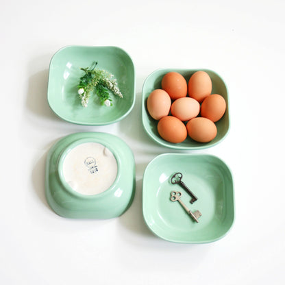 SOLD - Mid Century Modern Mint Green Ceramic Bowls by Hall China USA / Vintage Hall China Bowls