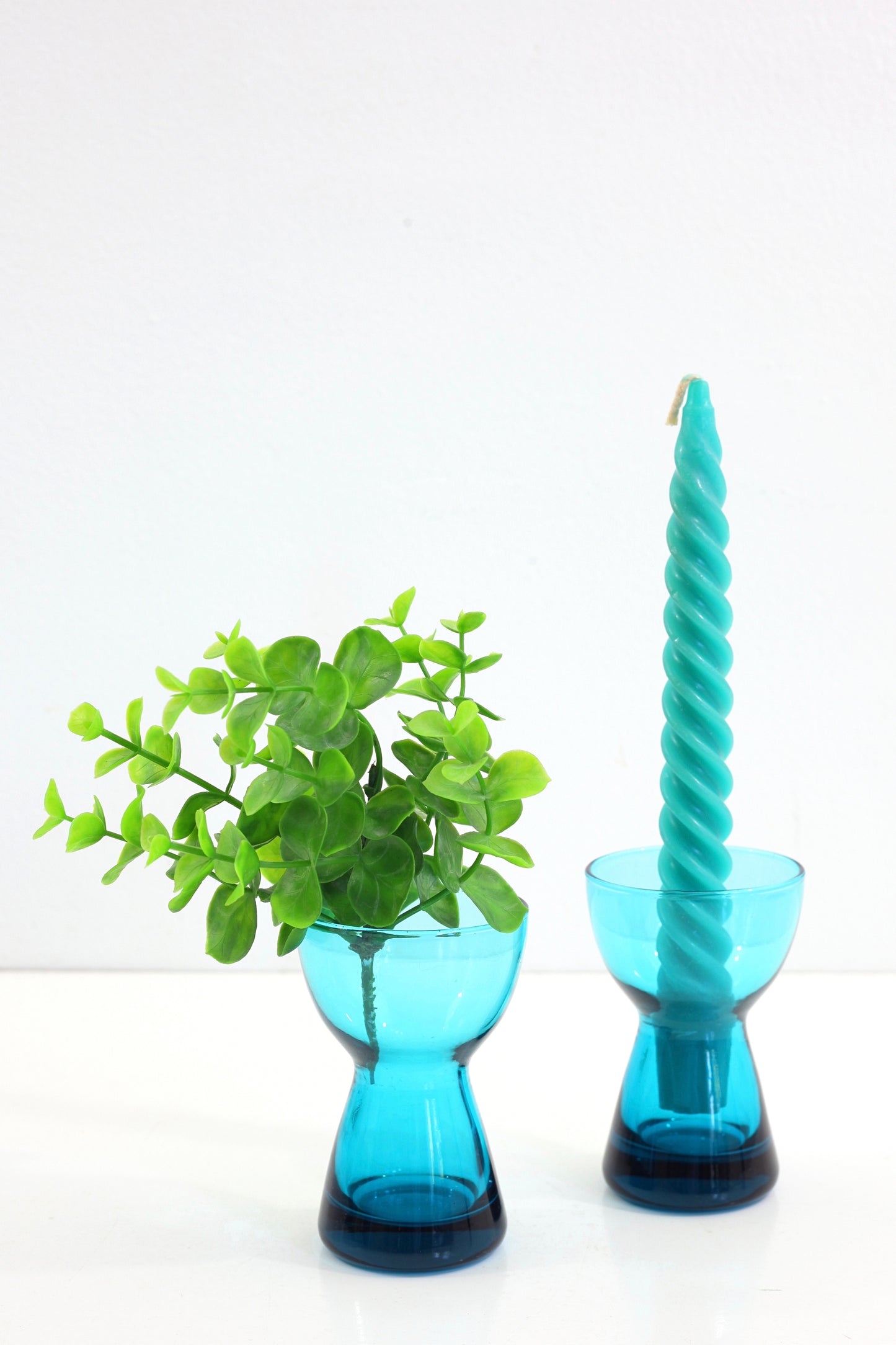 SOLD - Mid Century Modern Morgantown Glass Candlesticks