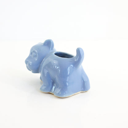 SOLD - 1940s Morton Pottery Blue Dog Planter