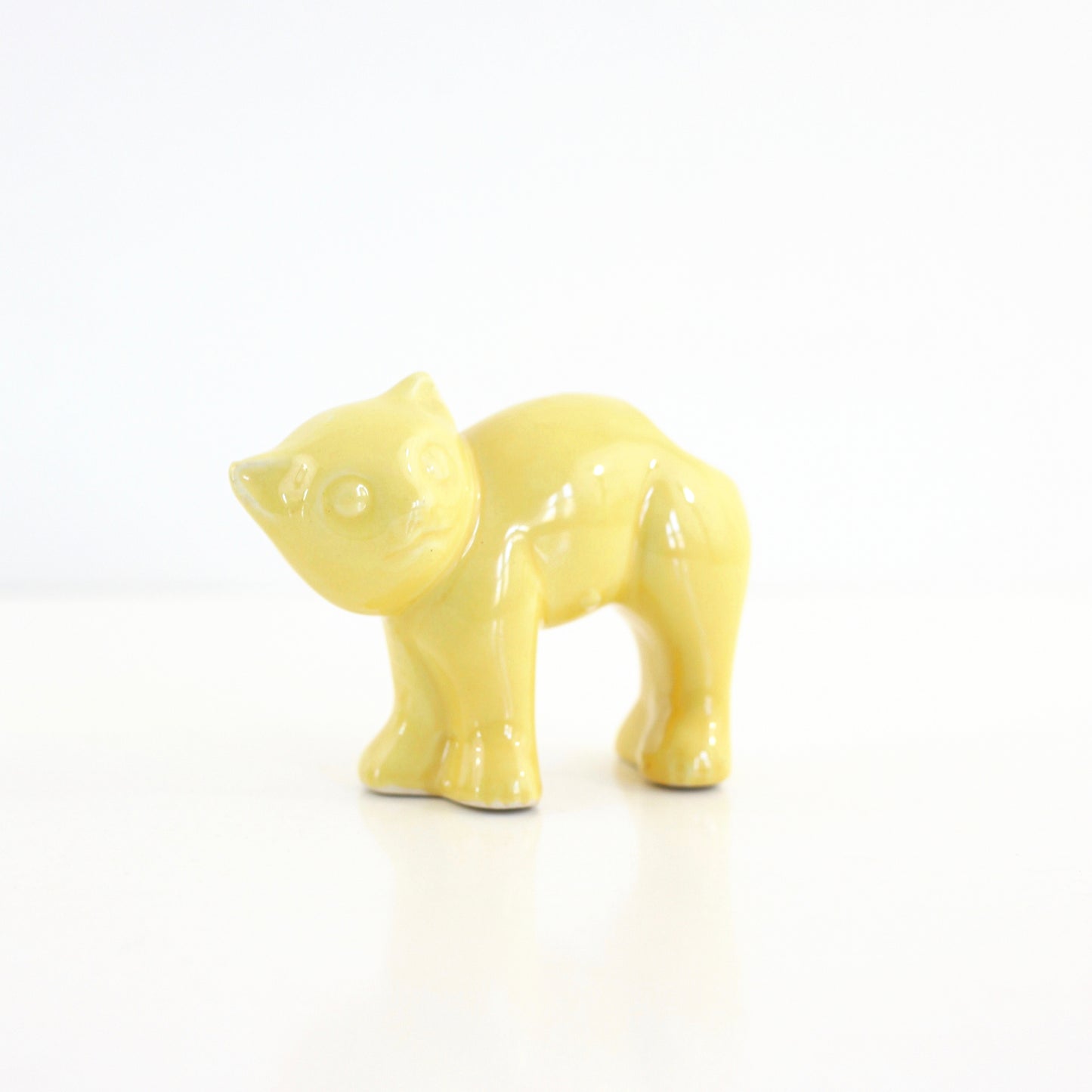 SOLD - 1940s Morton Pottery Yellow Cat Planter