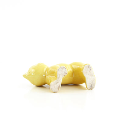 SOLD - 1940s Morton Pottery Yellow Cat Planter