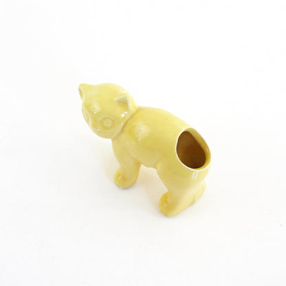 SOLD - 1940s Morton Pottery Yellow Cat Planter