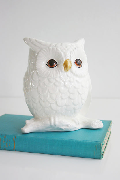 SOLD - Mid Century Napcoware White Owl Planter