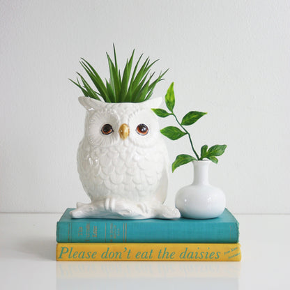 SOLD - Mid Century Napcoware White Owl Planter