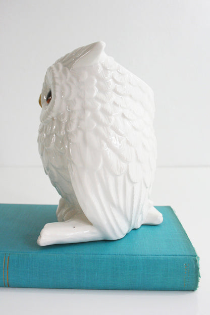 SOLD - Mid Century Napcoware White Owl Planter