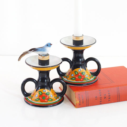 SOLD - Vintage 1930s Noritake Lusterware Candlesticks