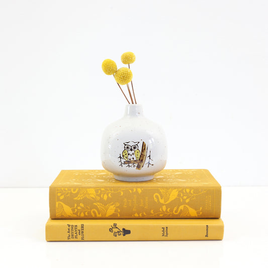 SOLD - Mid Century Owl Stoneware Vase