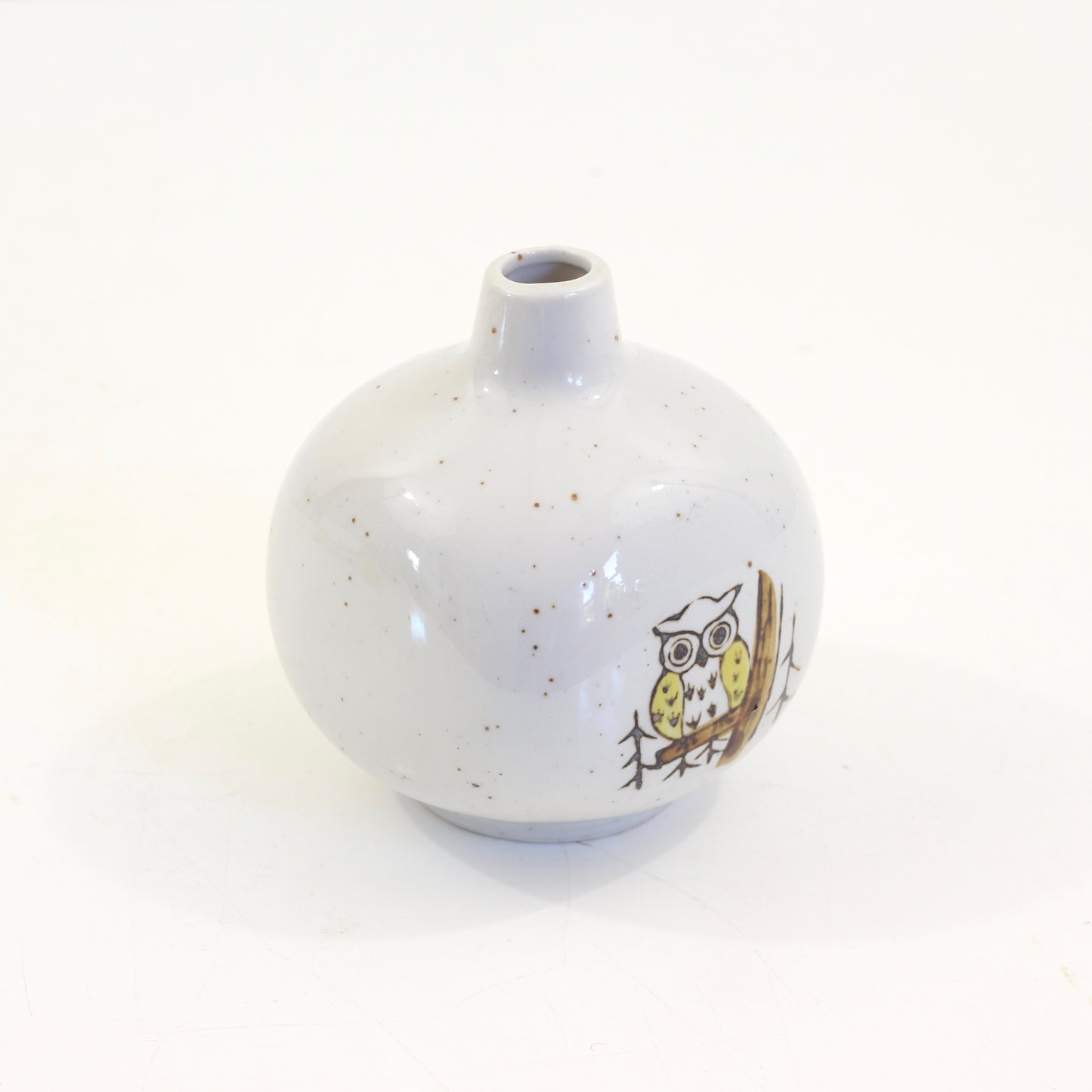 SOLD - Mid Century Owl Stoneware Vase