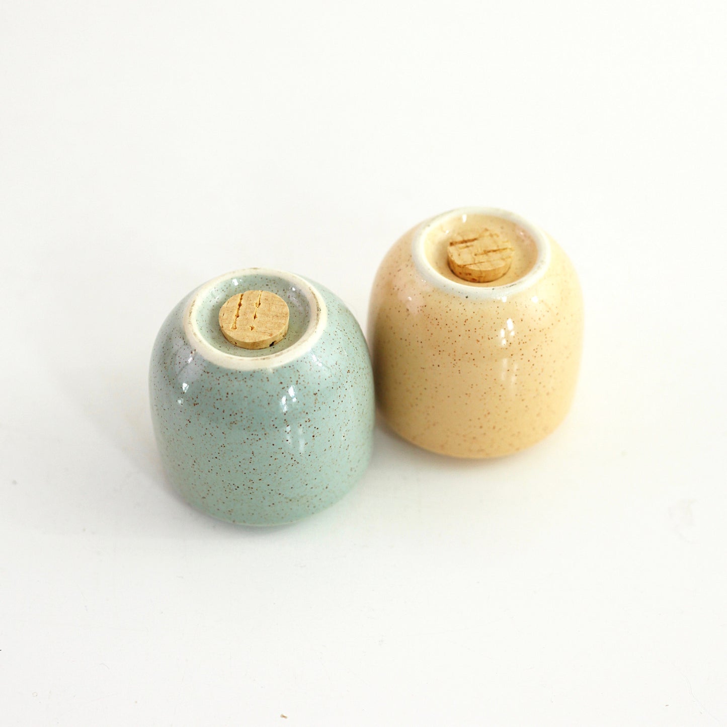 SOLD - Vintage Pastel Pebbleford Salt and Pepper Shakers by Taylor Smith Taylor
