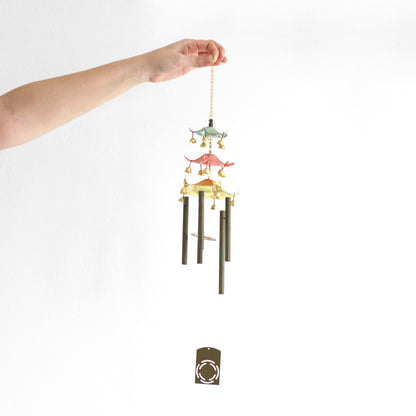 SOLD - Vintage Pastel Pagoda Asian Wind Chimes