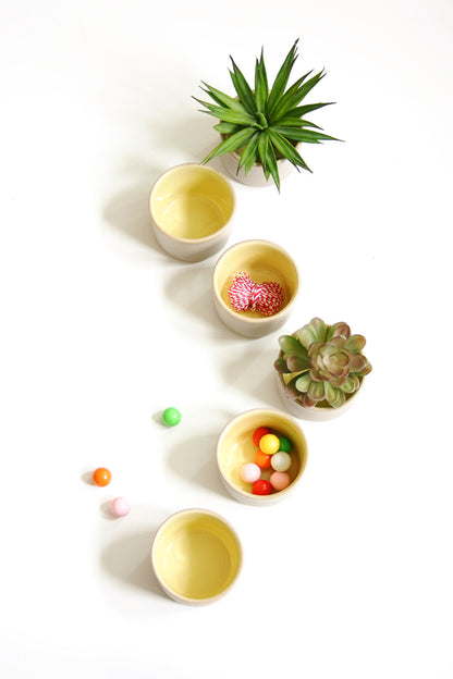 SOLD - Mid Century Modern Pigeon Forge Pottery Custard Cups / Vintage Art Pottery Teacups