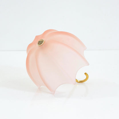 SOLD - Vintage Pink Glass Umbrella Bowl