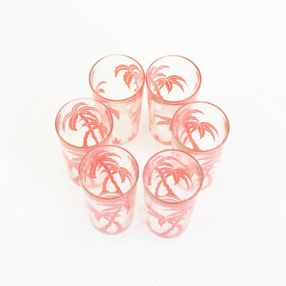 SOLD - Vintage Pink Palm Tree Glasses