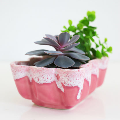 SOLD - Vintage Pink Upco Drip Glaze Planter