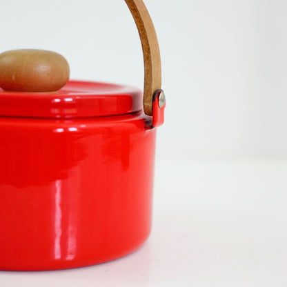SOLD - Vintage Red Enamel Tea Kettle