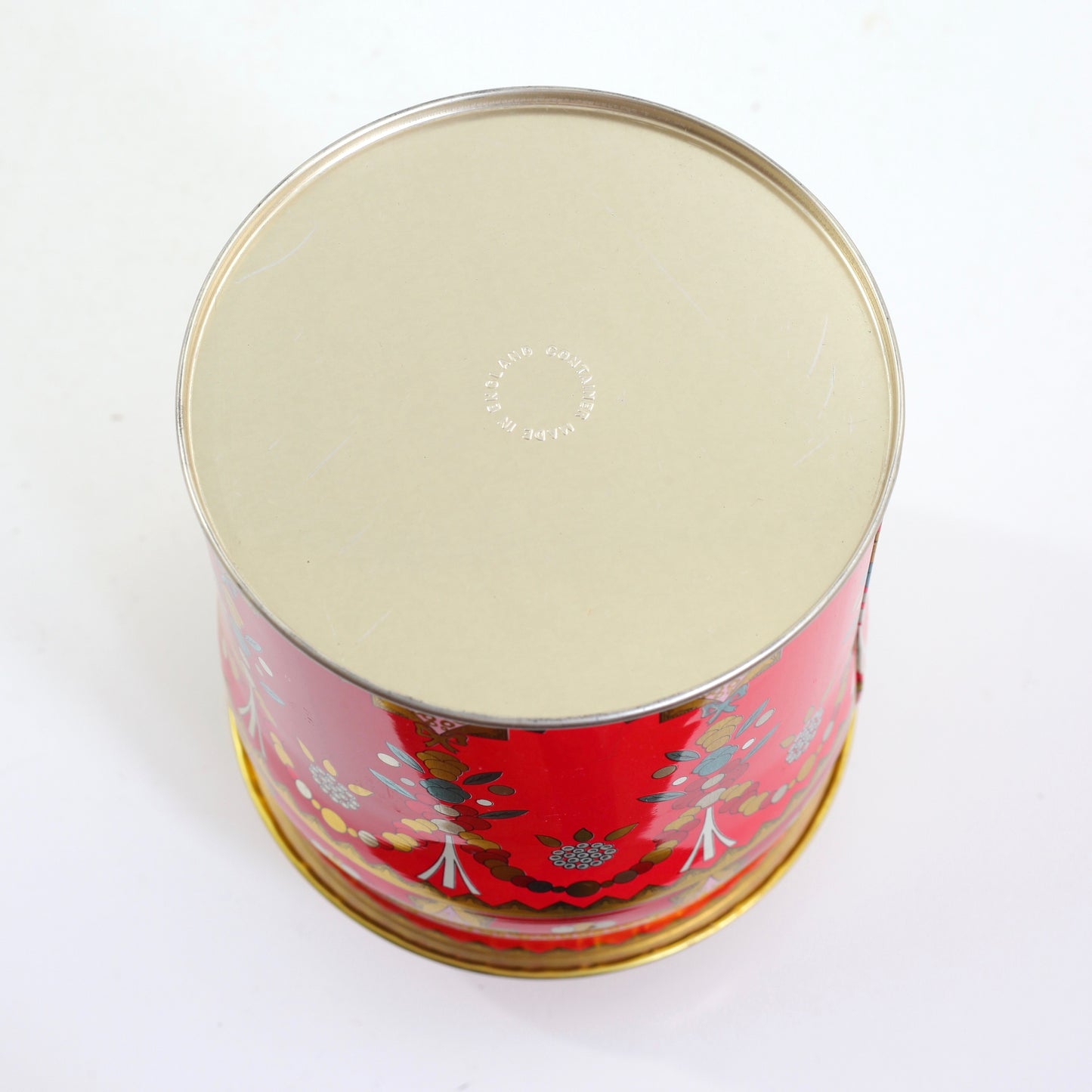 SOLD - Vintage Red Floral Tin from England
