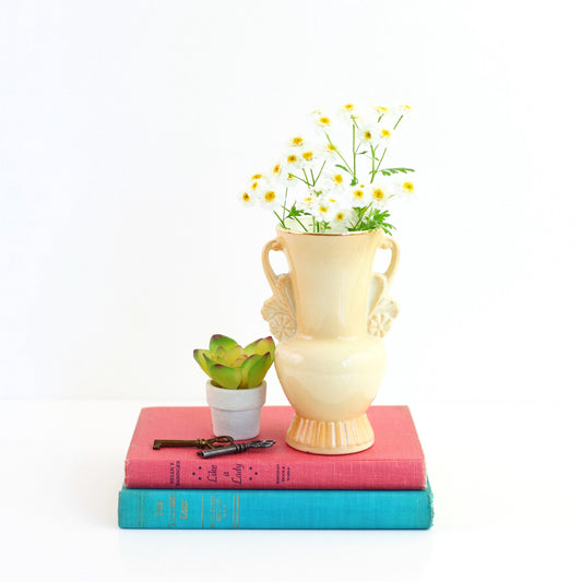SOLD - Vintage Pastel Yellow Vase by Royal Copley