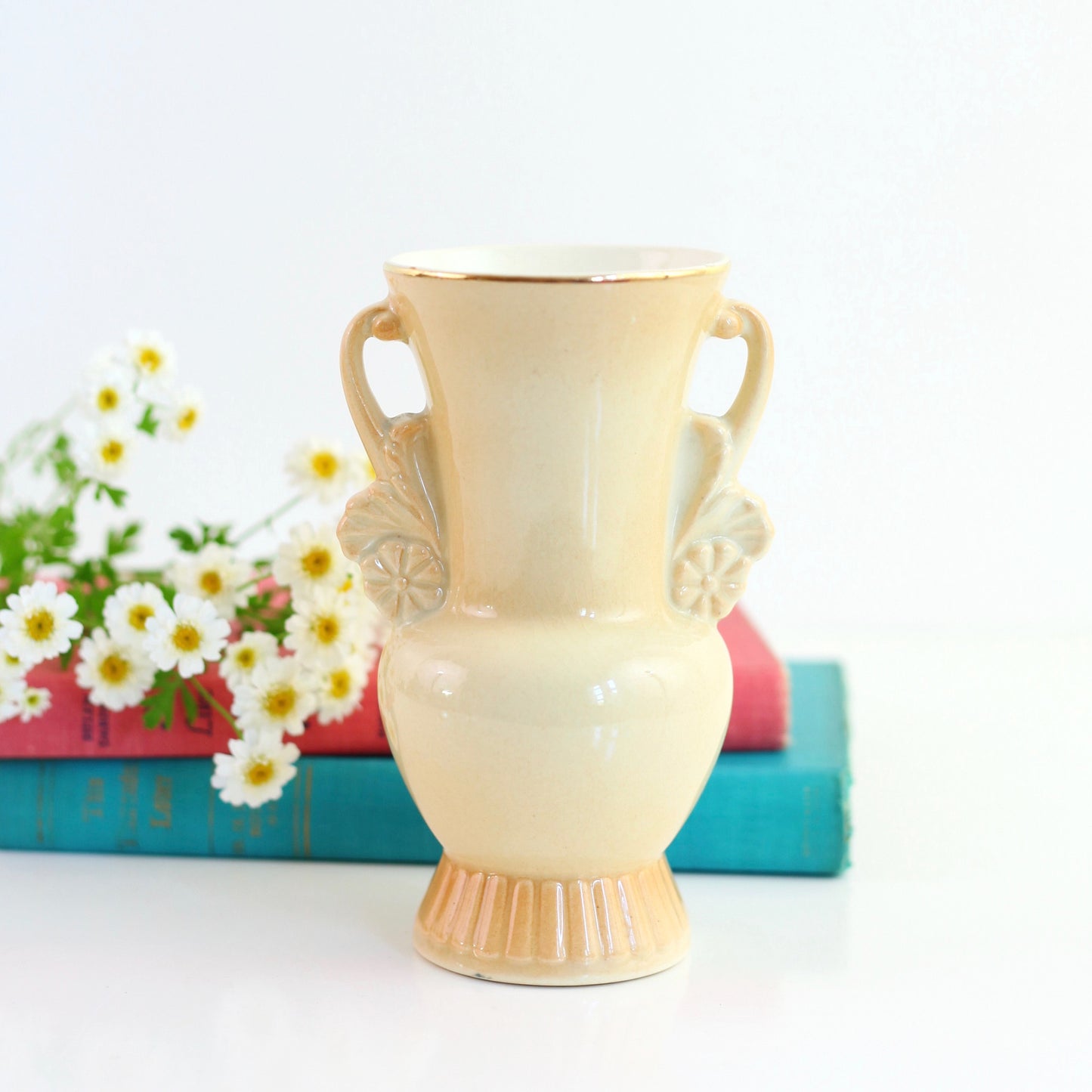 SOLD - Vintage Pastel Yellow Vase by Royal Copley