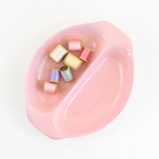 SOLD - 1950s Pink Melmac Divided Bowl by Russel Wright