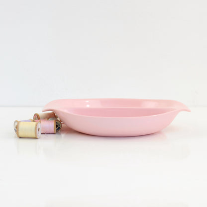 SOLD - 1950s Pink Melmac Divided Bowl by Russel Wright