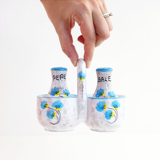 SOLD - Vintage Aqua & Yellow Salt & Pepper Shakers from Italy