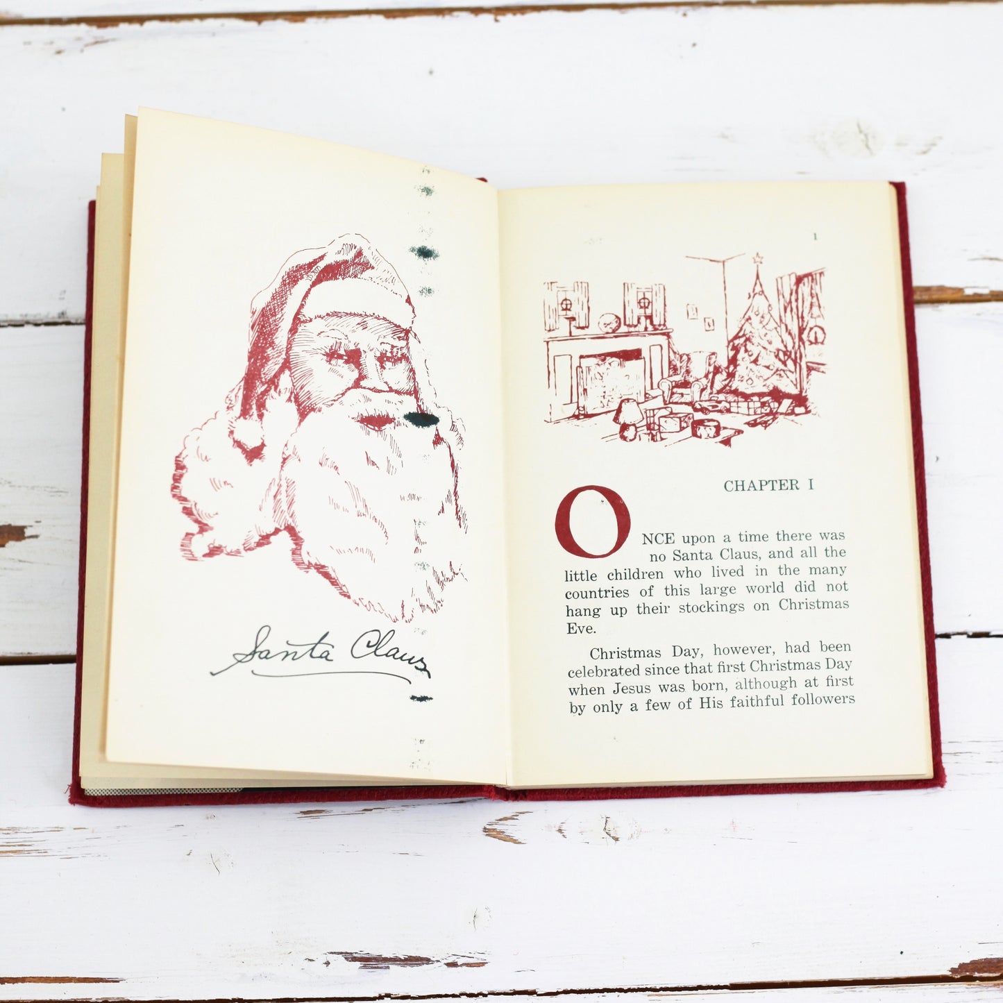 SOLD - Vintage 1942 Christmas Book / Santa Claus in Santa Land by Dr. Harold W. Trott