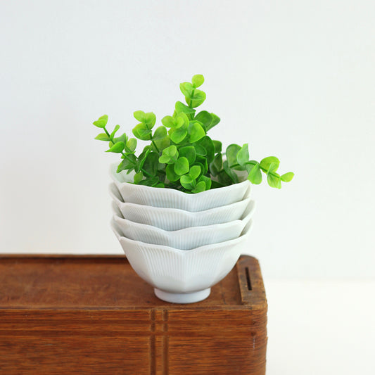 SOLD - Set of Four Vintage Porcelain Lotus Bowls