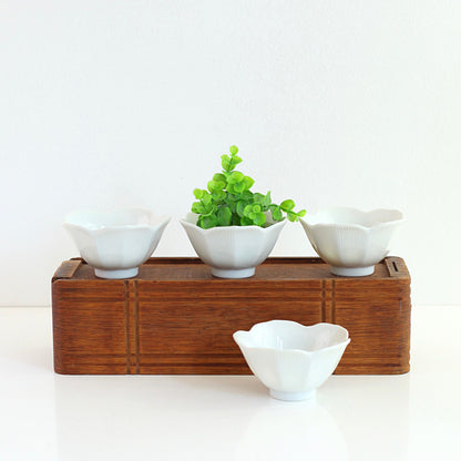 SOLD - Set of Four Vintage Porcelain Lotus Bowls