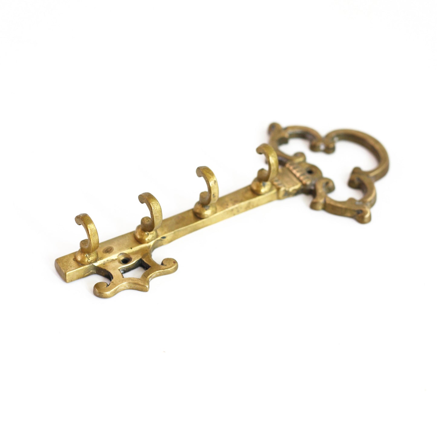 SOLD - Vintage Brass Skeleton Key Wall Hooks