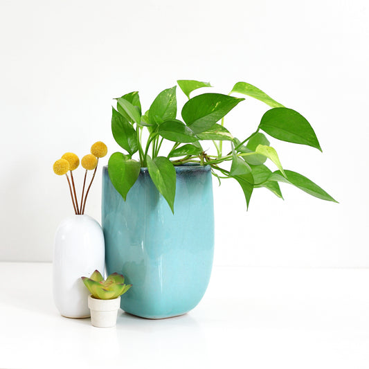 SOLD - Mid Century Modern Sky Blue Glidden Ceramic Art Pottery Vase