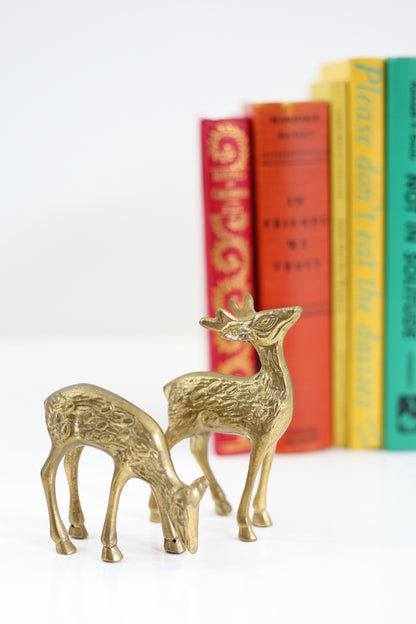 SOLD - Vintage Brass Deer Pair