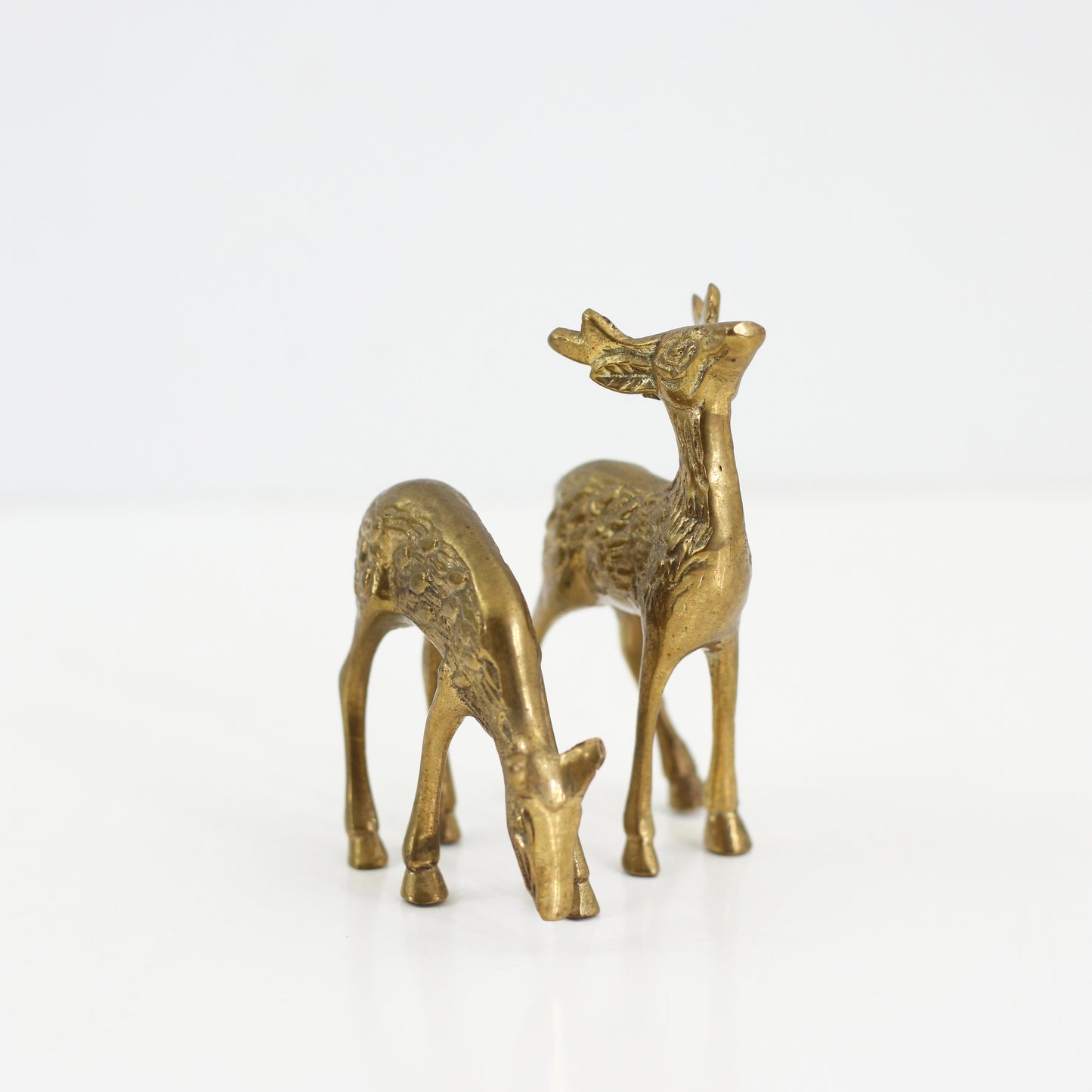 SOLD - Vintage Brass Deer Pair