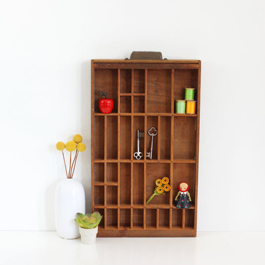 SOLD - Vintage Hamilton Printer's Drawer Curio Display