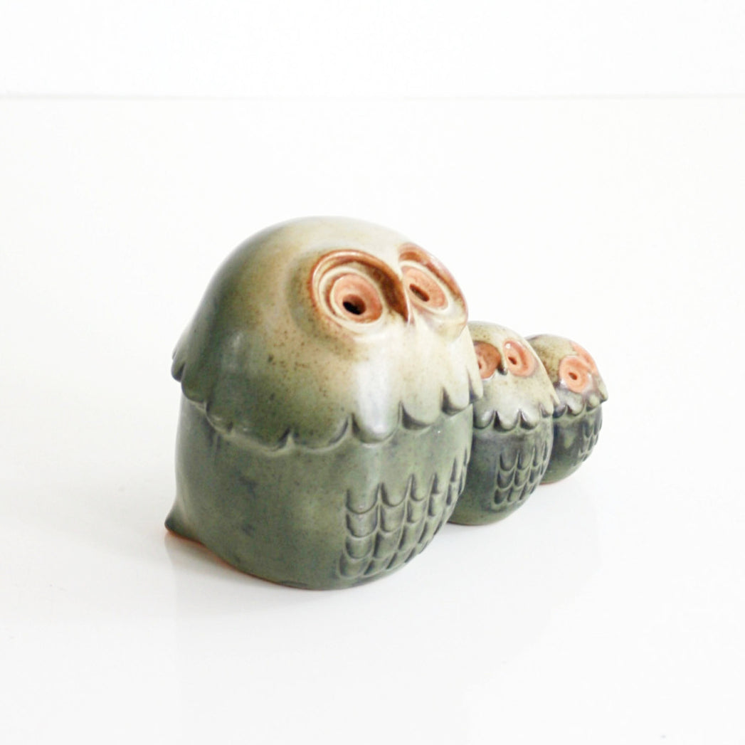 SOLD - Vintage Stoneware California Pottery Owls
