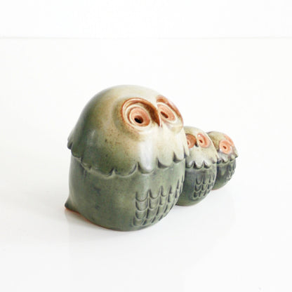 SOLD - Vintage Stoneware California Pottery Owls
