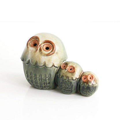 SOLD - Vintage Stoneware California Pottery Owls
