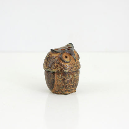 SOLD - Vintage Stoneware Owl Incense Holder