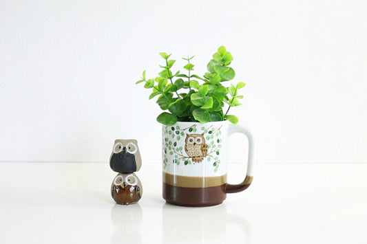 SOLD - Vintage Stoneware Owl Mug / Vintage Coffee Mug