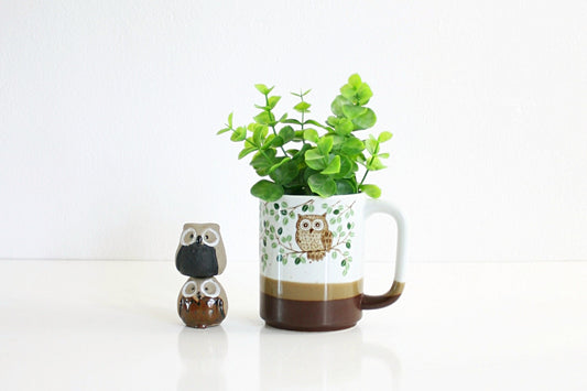 SOLD - Vintage Stoneware Owl Mug / Vintage Coffee Mug