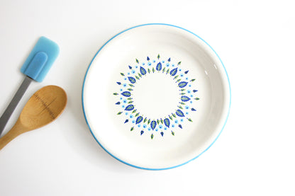 SOLD - Vintage Swiss Alpine Pie Plate / Mid Century Swiss Chalet Pie Dish by Marcrest