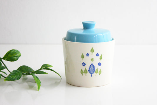 SOLD - Vintage Swiss Alpine Sugar Bowl / Mid Century Swiss Chalet Sugar Bowl with Lid