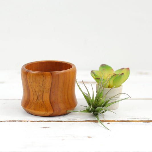 SOLD - Mid Century Modern Teak Wood Candle Holder