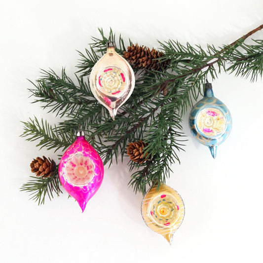 SOLD - Mid Century Mercury Glass Ornaments from Poland