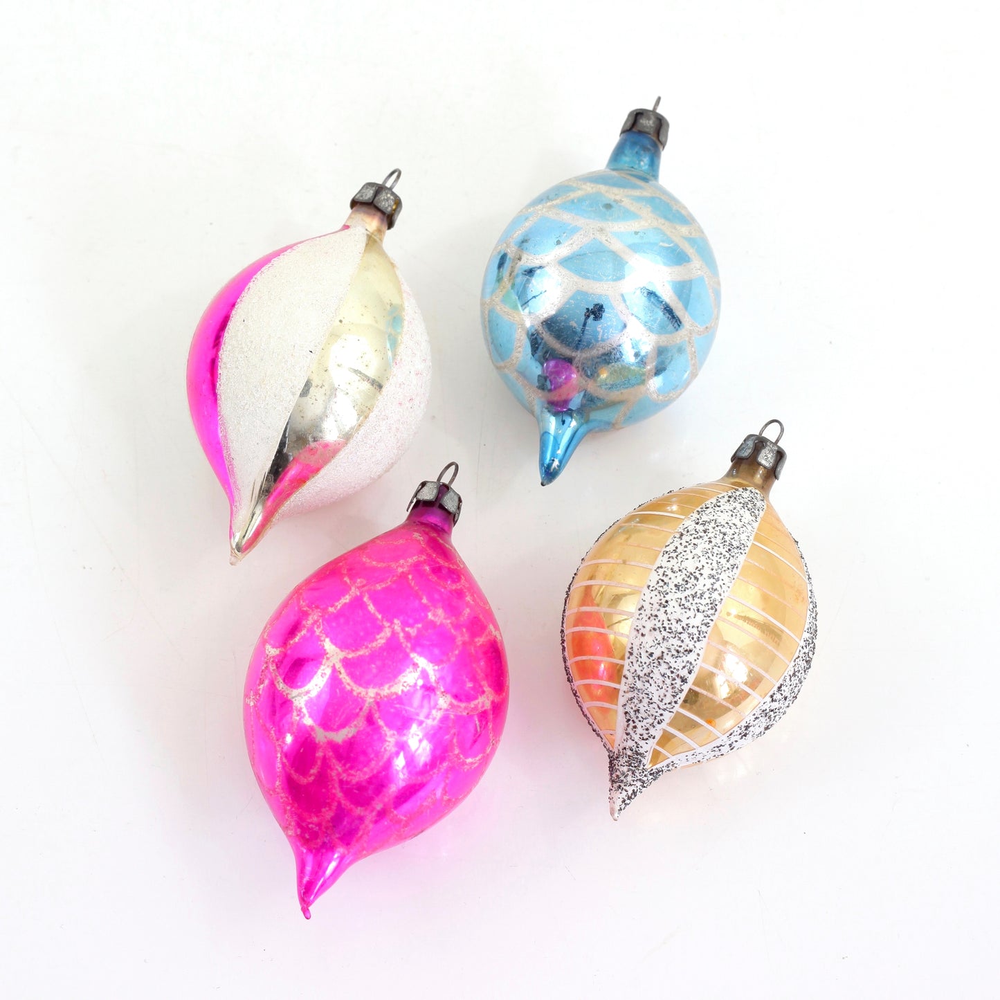 SOLD - Mid Century Mercury Glass Ornaments from Poland
