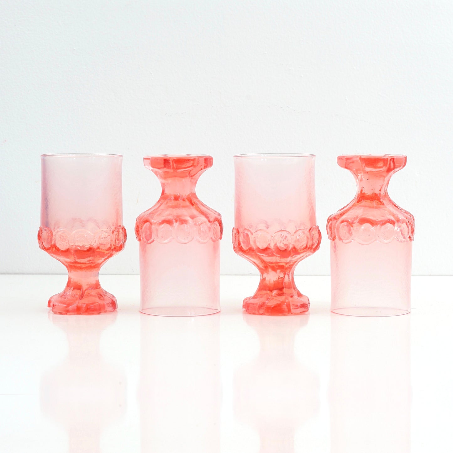 SOLD - Vintage Franciscan Madeira Pedestal Glasses in Pink