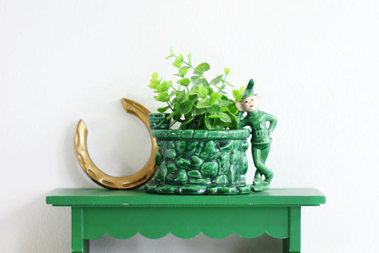 SOLD - Vintage Treasure Craft Elf Wall Pocket / Mid Century Pixie Planter