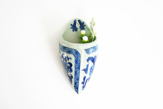 SOLD - Vintage Victoria Ware Ironstone Transferware Wall Pocket